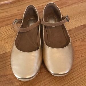 Gold Clarks Mary Janes size 7